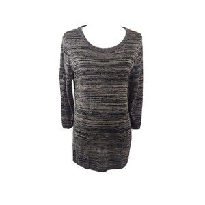 Cable & Gauge Womens Tunic Sweater XL Marled Gray 3/4 Sleeves Pockets Stretch